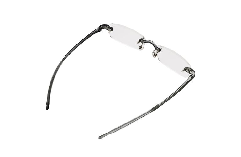 Memoflex Grey Rimless Reading Glasses Side View