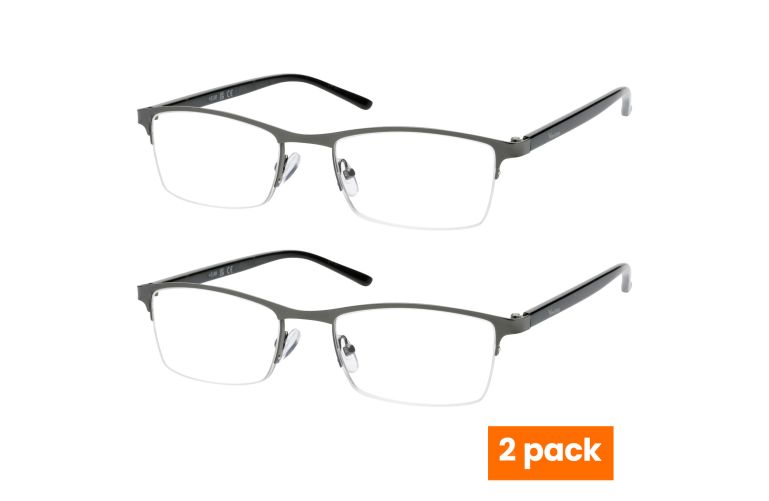 Karlsson Gunmetal Semi Rimless Reading Glasses