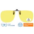clip on night driving glasses with yellow anti-glare lens