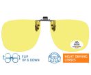 clip on night driving glasses with yellow anti-glare lens