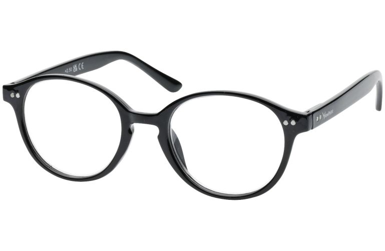 Jasper Nero Black Oval Reading Glasses