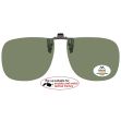 clip-on polarised glasses with green tinted lens front view