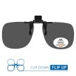 polarised sunglasses clip on with dark smoke UV400 lens