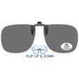 polarised sunglasses clip on with dark smoke UV400 lens