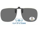polarised sunglasses clip on with dark smoke UV400 lens