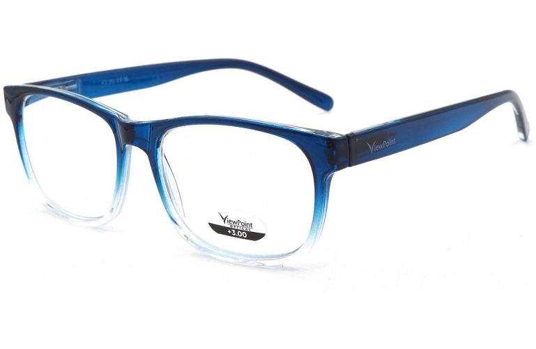 Pierre 641 Blue/Clear Reading Glasses Back View