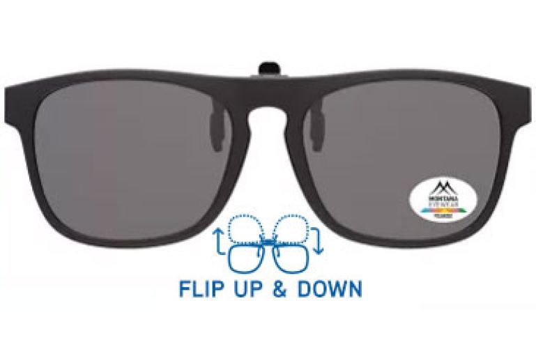 flip up sunglasses with black polarised UV400 lens