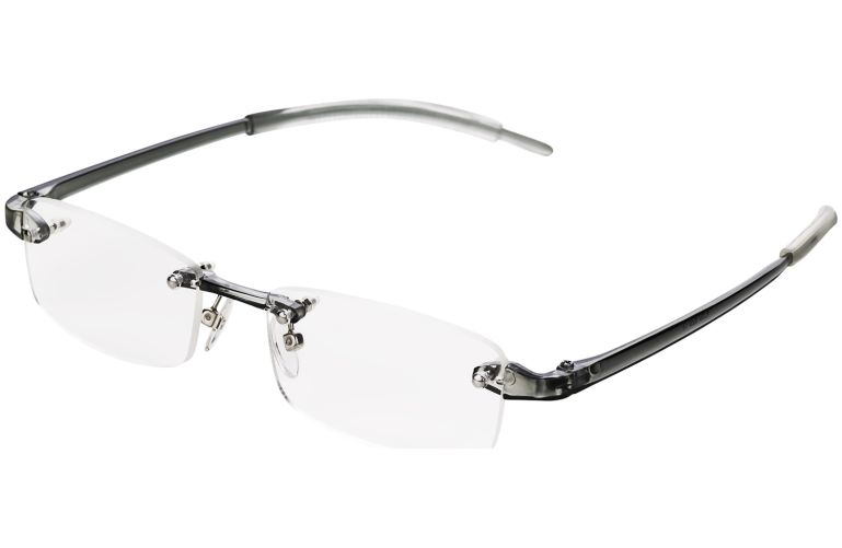 Memory Clear Rimless Reading Glasses (Grey)