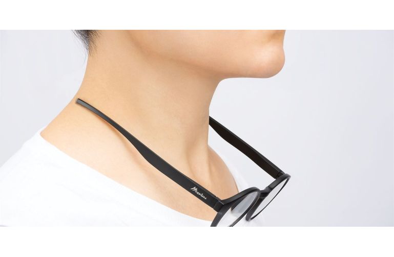 magnetic reading glasses matte black front view