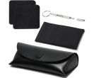 Shelby Leather Glasses Case Pouch, Black